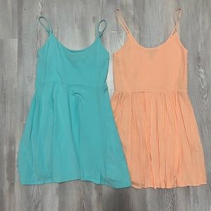 Forever 21 turquoise & neon peach coral dresses size medium